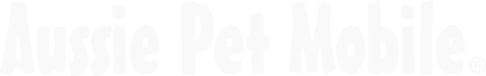 White text logo stating Aussie Pet Mobile.