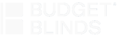 White text logo stating Budget Blinds.