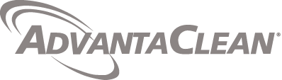 Grey text logo stating AdvantaClean.