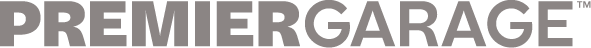 Grey text logo stating PremierGarage.